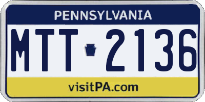 PA license plate MTT2136
