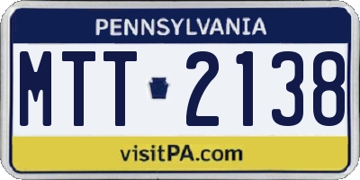 PA license plate MTT2138