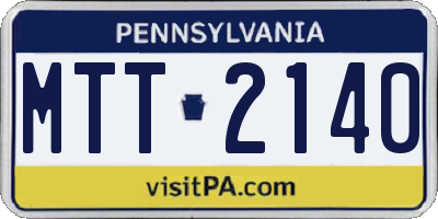 PA license plate MTT2140