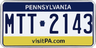 PA license plate MTT2143
