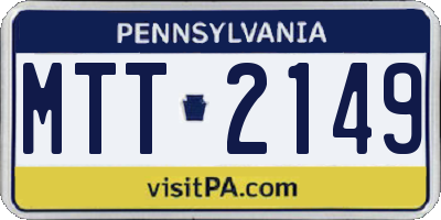 PA license plate MTT2149