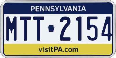 PA license plate MTT2154