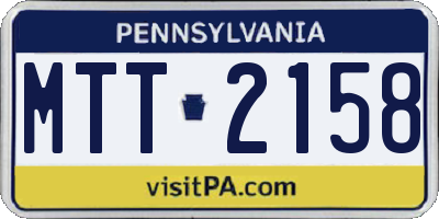 PA license plate MTT2158