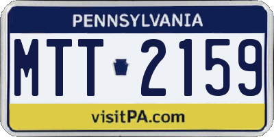 PA license plate MTT2159