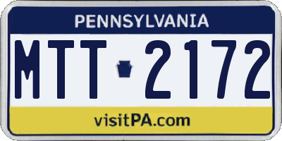 PA license plate MTT2172
