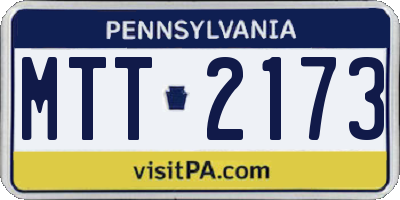 PA license plate MTT2173