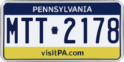 PA license plate MTT2178