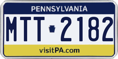 PA license plate MTT2182