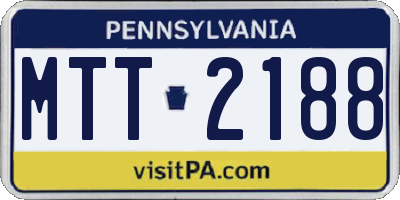PA license plate MTT2188