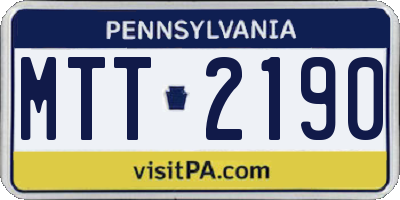 PA license plate MTT2190