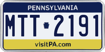 PA license plate MTT2191
