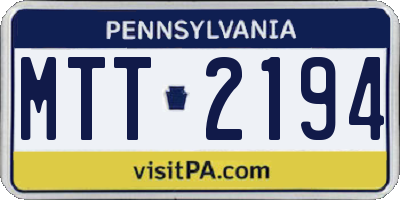PA license plate MTT2194
