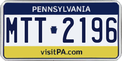 PA license plate MTT2196