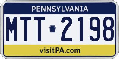 PA license plate MTT2198