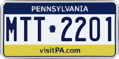 PA license plate MTT2201