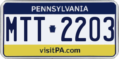 PA license plate MTT2203