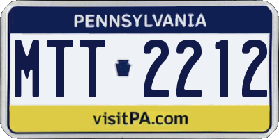 PA license plate MTT2212
