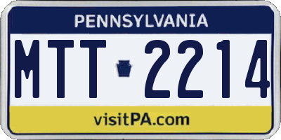 PA license plate MTT2214