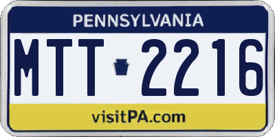 PA license plate MTT2216