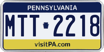 PA license plate MTT2218