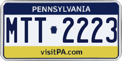 PA license plate MTT2223