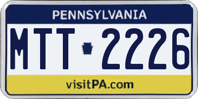 PA license plate MTT2226