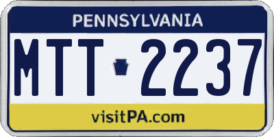 PA license plate MTT2237