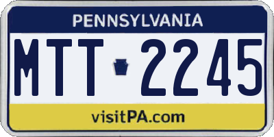 PA license plate MTT2245