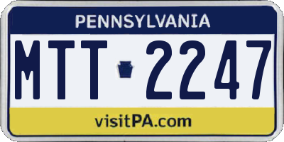 PA license plate MTT2247
