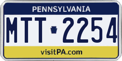 PA license plate MTT2254