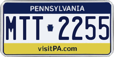 PA license plate MTT2255