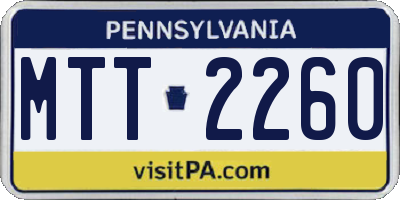 PA license plate MTT2260