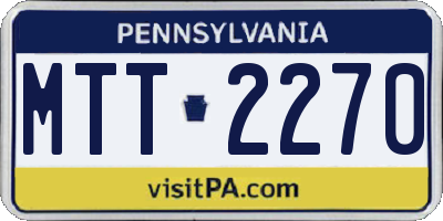 PA license plate MTT2270
