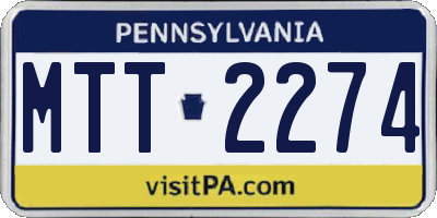 PA license plate MTT2274