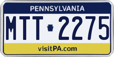 PA license plate MTT2275