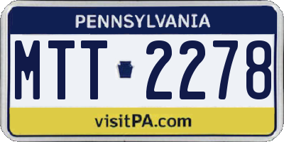 PA license plate MTT2278