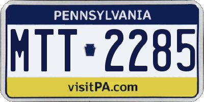 PA license plate MTT2285
