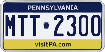 PA license plate MTT2300