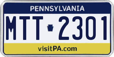 PA license plate MTT2301