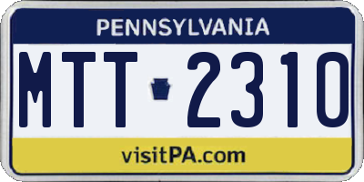 PA license plate MTT2310