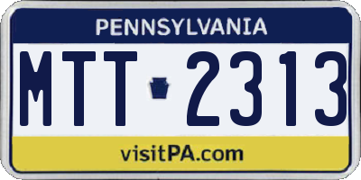 PA license plate MTT2313