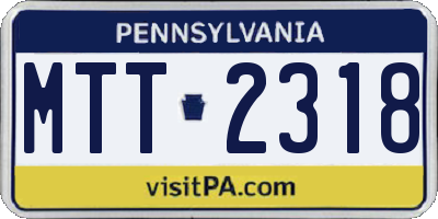 PA license plate MTT2318
