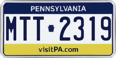 PA license plate MTT2319