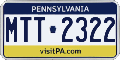 PA license plate MTT2322
