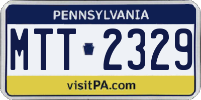 PA license plate MTT2329