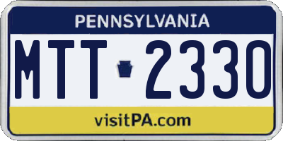 PA license plate MTT2330