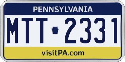 PA license plate MTT2331