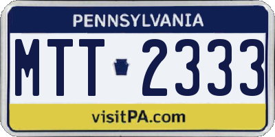PA license plate MTT2333
