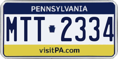 PA license plate MTT2334