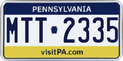PA license plate MTT2335